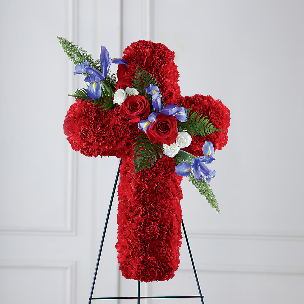 Faithful Hero Floral Cross – BRAD'S FLORIST, Paris IL