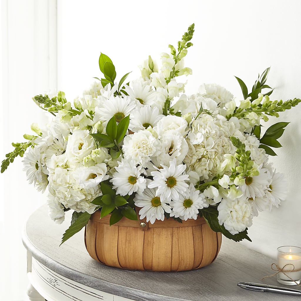 Pure Ivory Basket – BRAD'S FLORIST, Paris IL