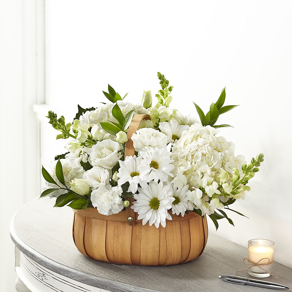 Pure Ivory Basket – BRAD'S FLORIST, Paris IL