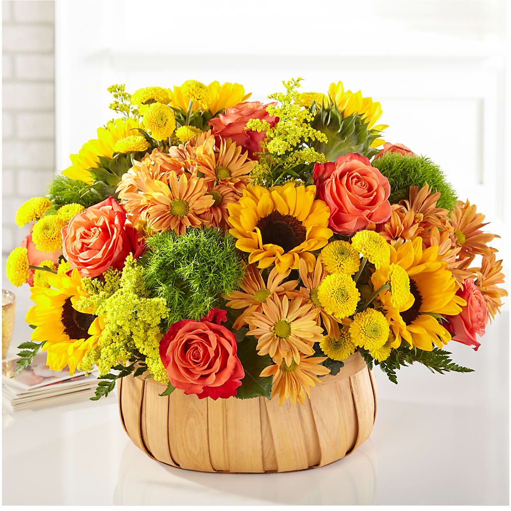 Harvest Sunflower Basket – BRAD'S FLORIST, Paris IL