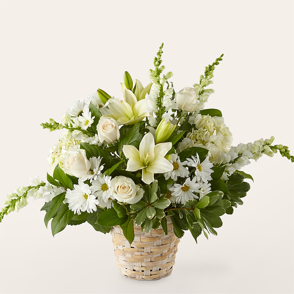 Ivory Elegance Floral Basket – BRAD'S FLORIST, Paris IL