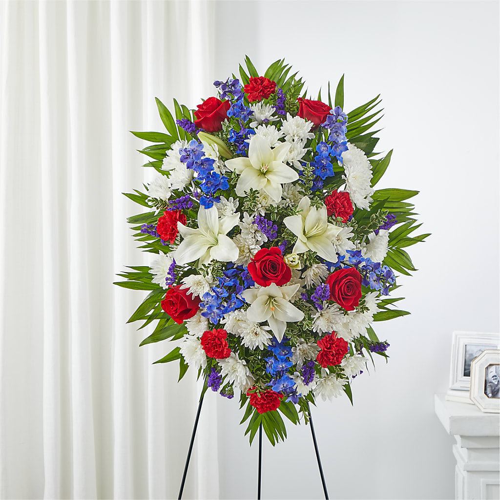 Cherished Service Standing Spray – BRAD'S FLORIST, Paris IL