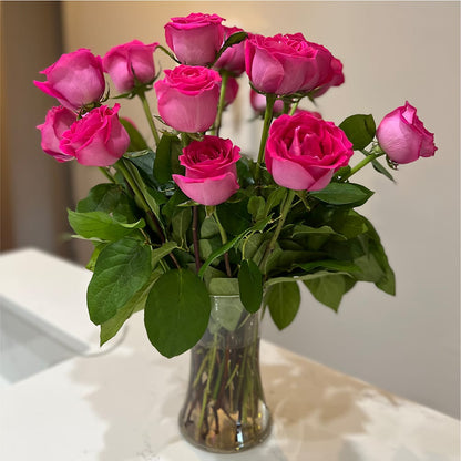 Long Stem Pink Rose Bouquet – BRAD'S FLORIST, Paris IL