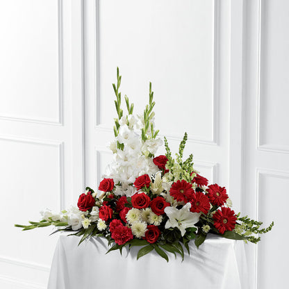 Crimson & White Arrangement – BRAD'S FLORIST, Paris IL