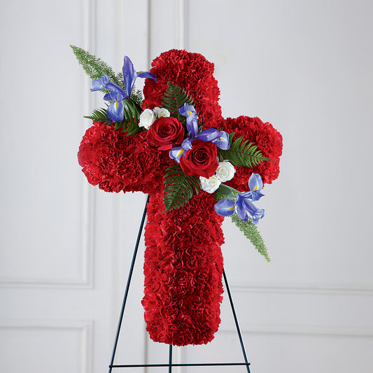 Faithful Hero Floral Cross – BRAD'S FLORIST, Paris IL