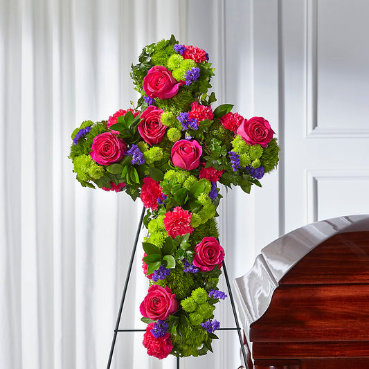 Tribute Rose Floral Cross – BRAD'S FLORIST, Paris IL
