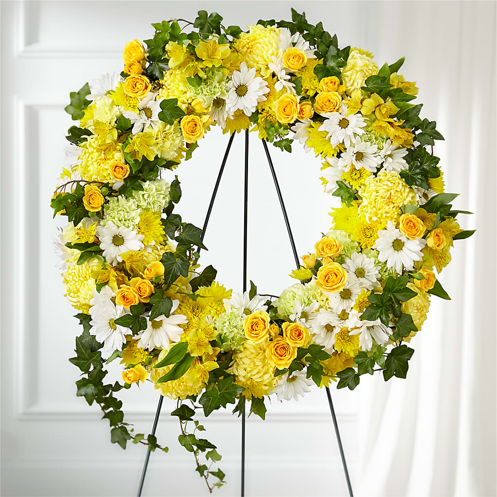 Golden Remembrance Wreath – BRAD'S FLORIST, Paris IL