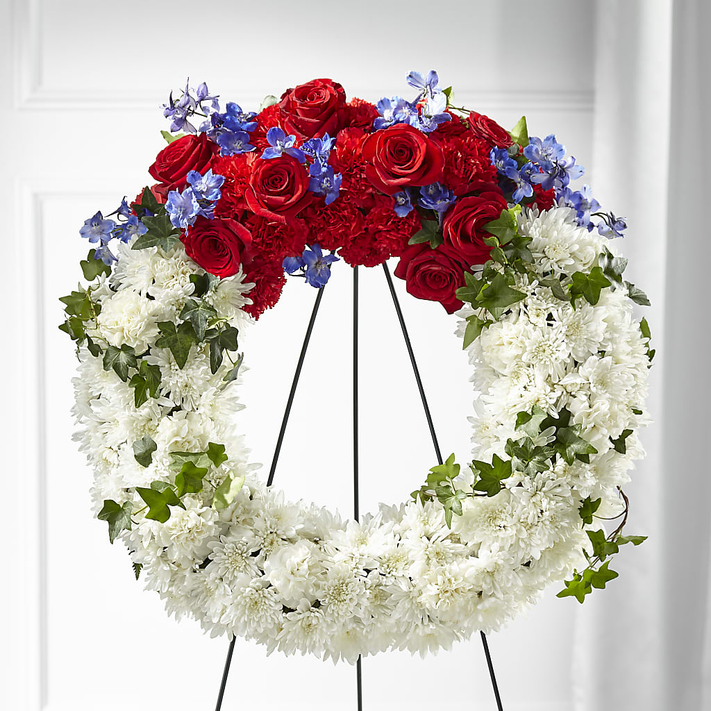 Patriotic Passion Wreath – BRAD'S FLORIST, Paris IL