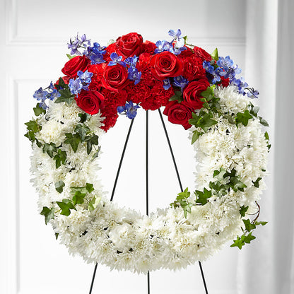 Patriotic Passion Wreath – BRAD'S FLORIST, Paris IL