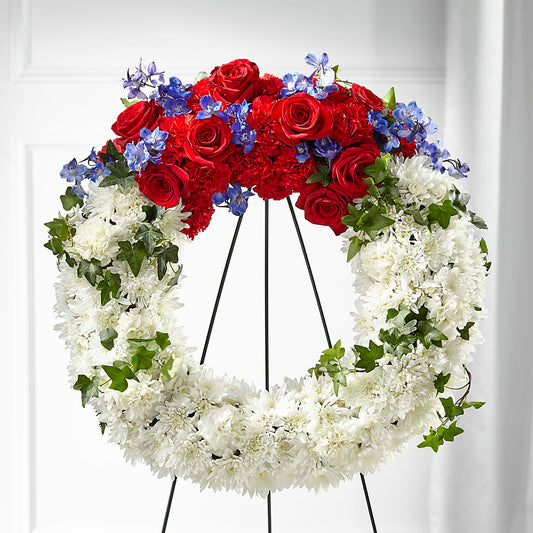 Patriotic Passion Wreath – BRAD'S FLORIST, Paris IL