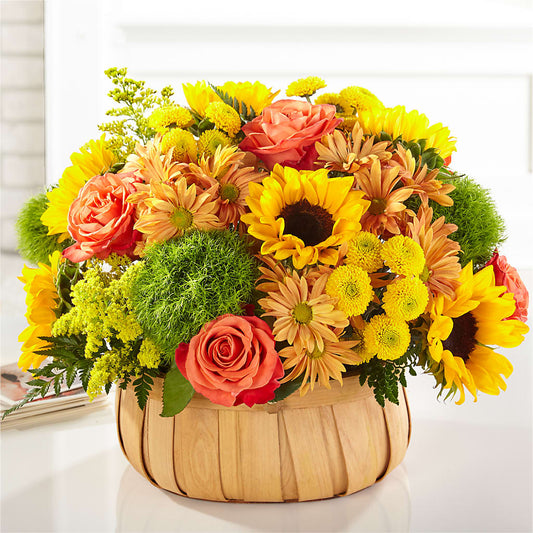 Harvest Sunflower Basket – BRAD'S FLORIST, Paris IL