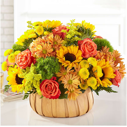 Harvest Sunflower Basket – BRAD'S FLORIST, Paris IL