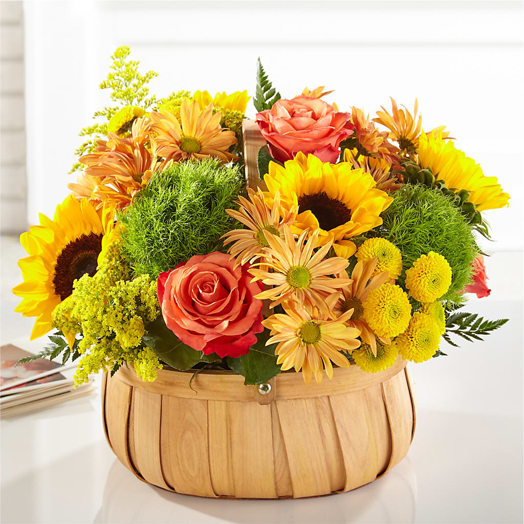 Harvest Sunflower Basket – BRAD'S FLORIST, Paris IL