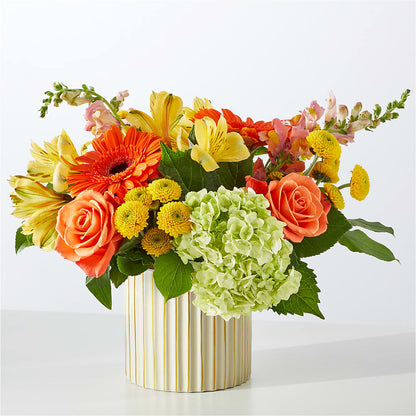 Autumn Sunshine Bouquet with Ivory Vase – BRAD'S FLORIST, Paris IL