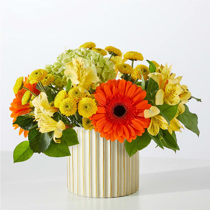 Autumn Sunshine Bouquet with Ivory Vase – BRAD'S FLORIST, Paris IL
