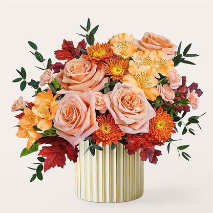 Spiced Latte Bouquet with Ivory Vase – BRAD'S FLORIST, Paris IL