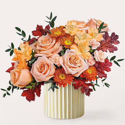 Spiced Latte Bouquet with Ivory Vase – BRAD'S FLORIST, Paris IL