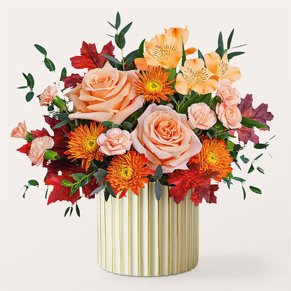 Spiced Latte Bouquet with Ivory Vase – BRAD'S FLORIST, Paris IL