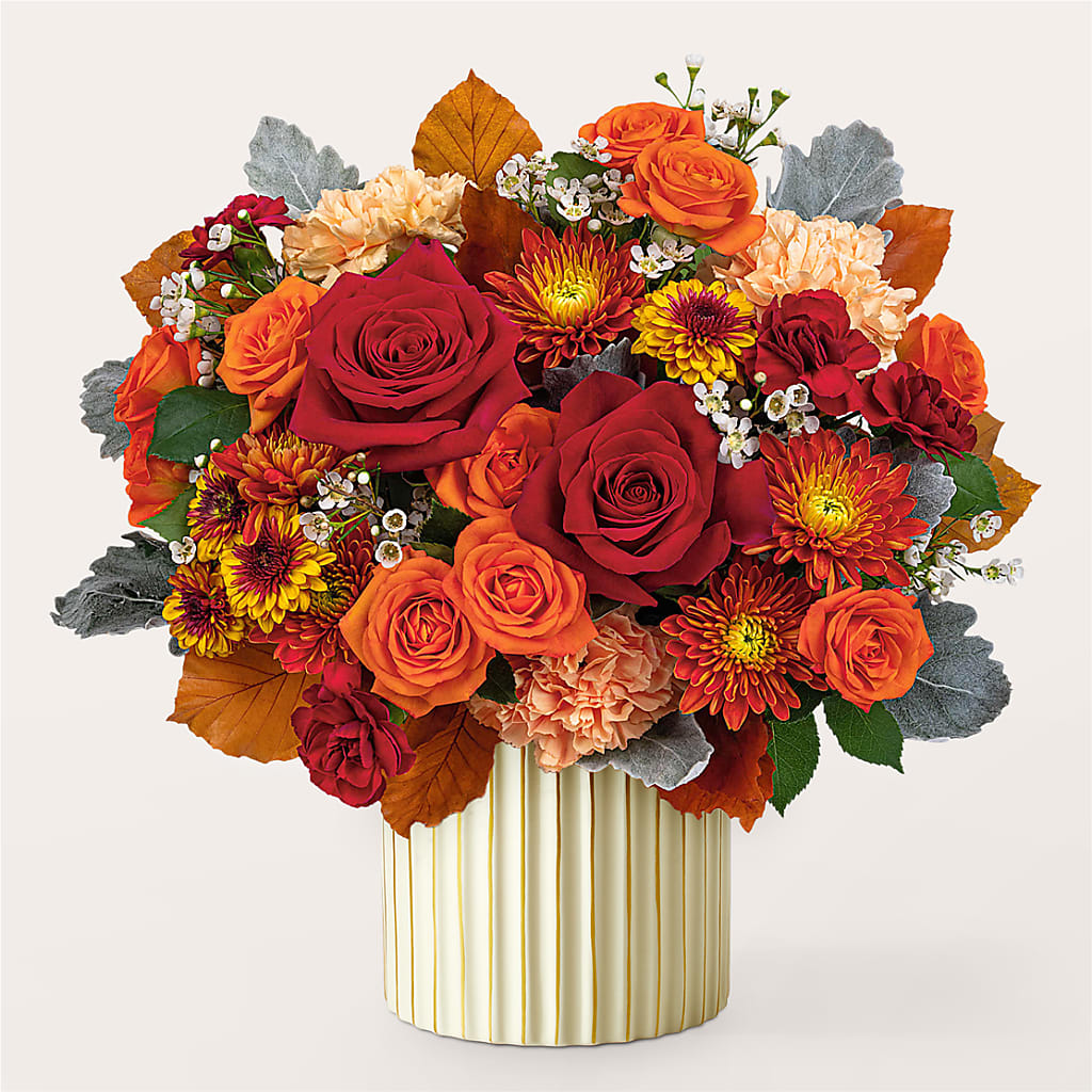 Merlot Bouquet with Ivory Vase – BRAD'S FLORIST, Paris IL