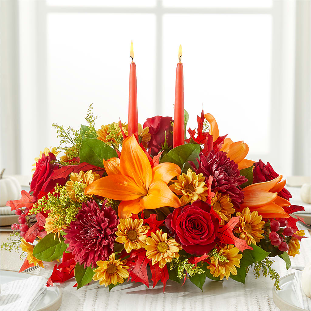 Autumn's Embrace Centerpiece – BRAD'S FLORIST, Paris IL