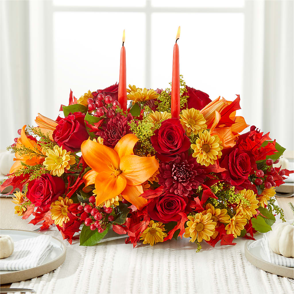 Autumn's Embrace Centerpiece – BRAD'S FLORIST, Paris IL