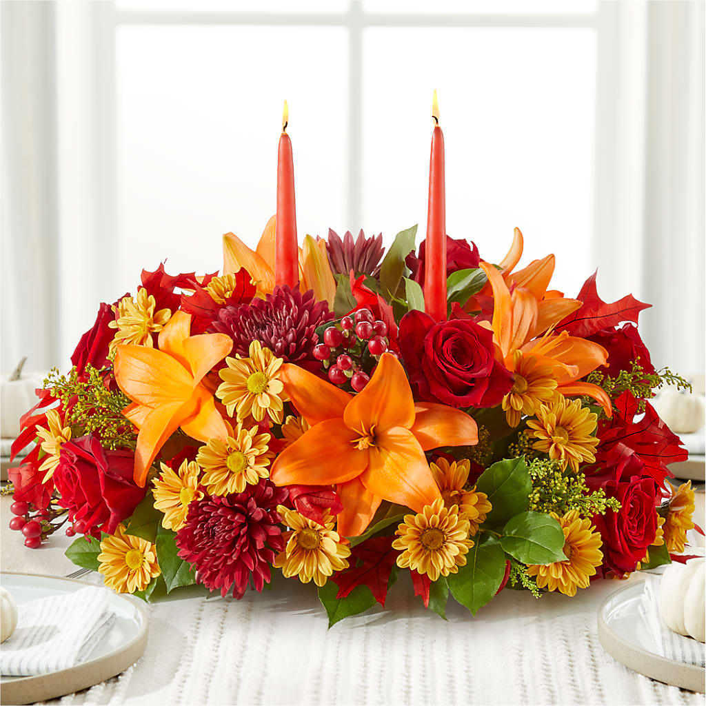 Autumn's Embrace Centerpiece – BRAD'S FLORIST, Paris IL