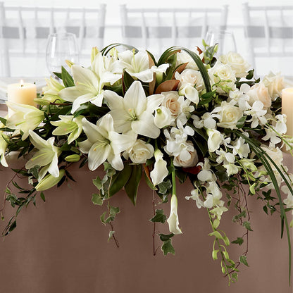 White Linen Arrangement – BRAD'S FLORIST, Paris IL