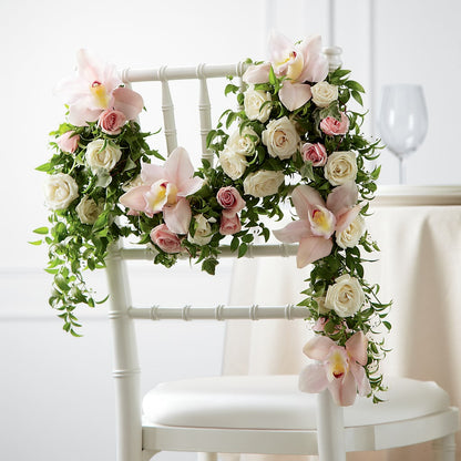 Orchid Rose Chair Décor – BRAD'S FLORIST, Paris IL