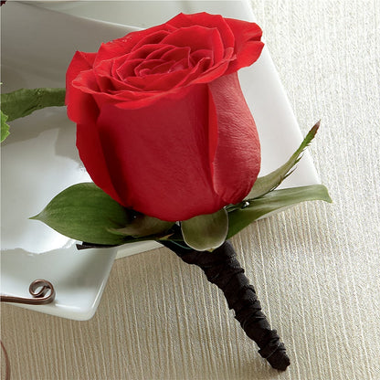 Red Rose Boutonniere – BRAD'S FLORIST, Paris IL